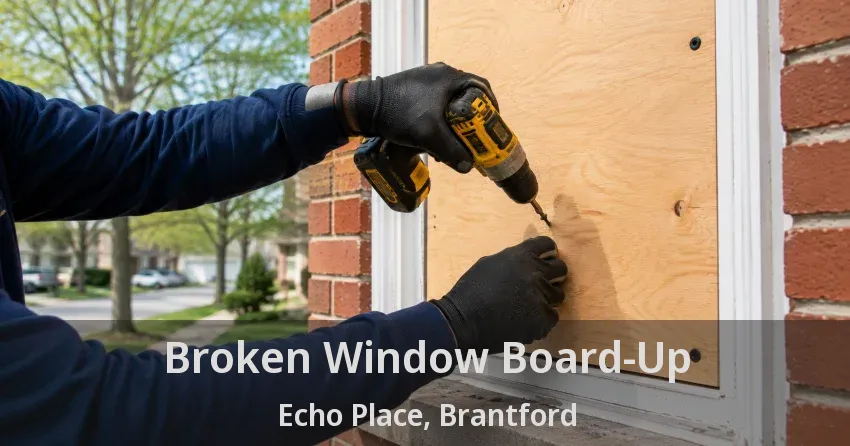 Broken Window Board-Up Echo Place, Brantford - ON
