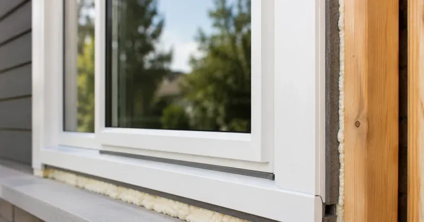 technician installing fiberglass window frame in Gable Heights, Brantford home