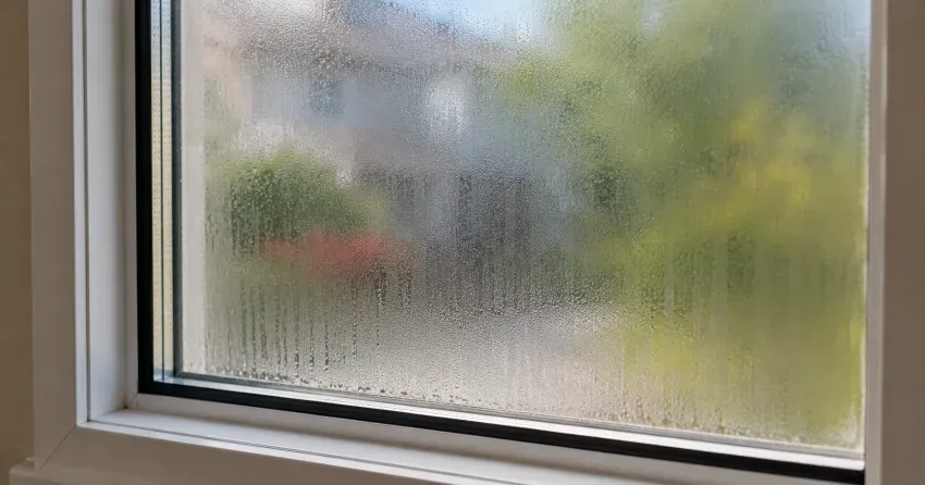 technician installing replacement insulated glass unit in D