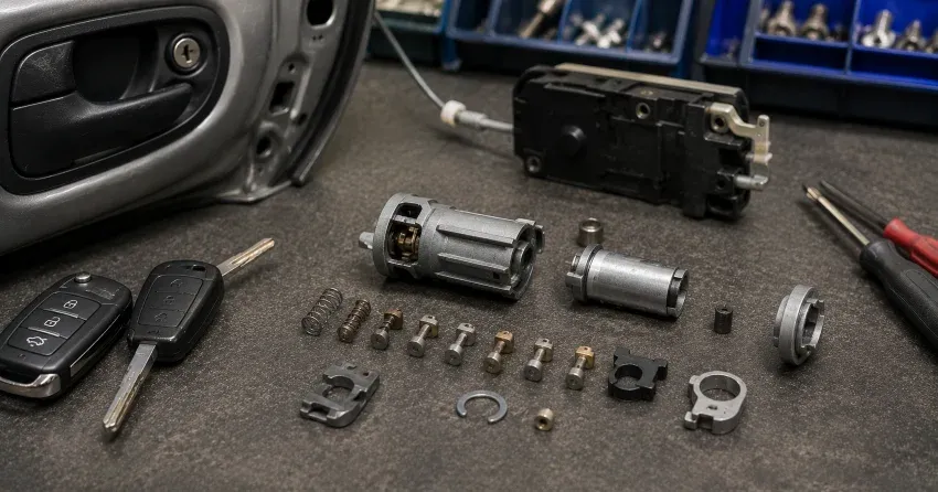 technician testing a car key fob during Car Lock Repair Empire South, Brantford